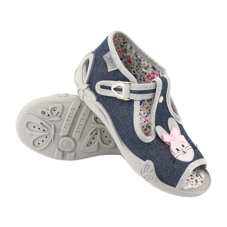 Befado Kinderschuhe 213P119 marineblau grau 3