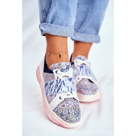 Sportschuhe Damen Leder Sneakers Maciejka 04448-27 braun navy blau 2