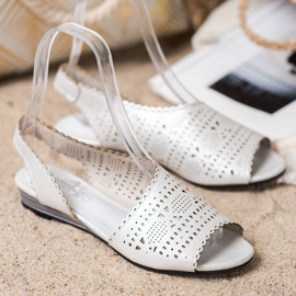 Goodin Glänzende silberne Sandalen grau 1