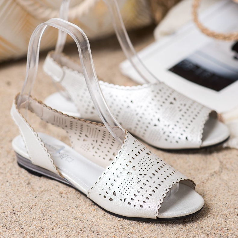 Goodin Glänzende silberne Sandalen grau 1