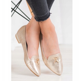 Goodin Glänzende goldene Ballerinas 1