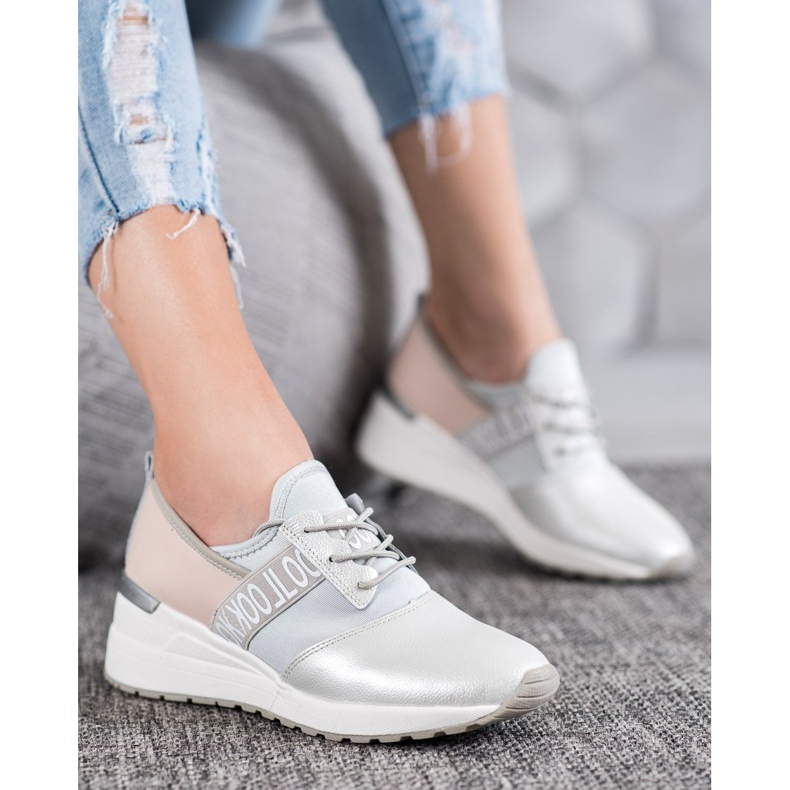 Look VINCEZA Leder-Sneakers grau 1