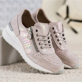 Sneakers aus Leder mit VINCEZA-Reißverschluss braun 2