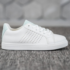 SHELOVET Weiße Schuhe mit Wildledereinsätzen 2