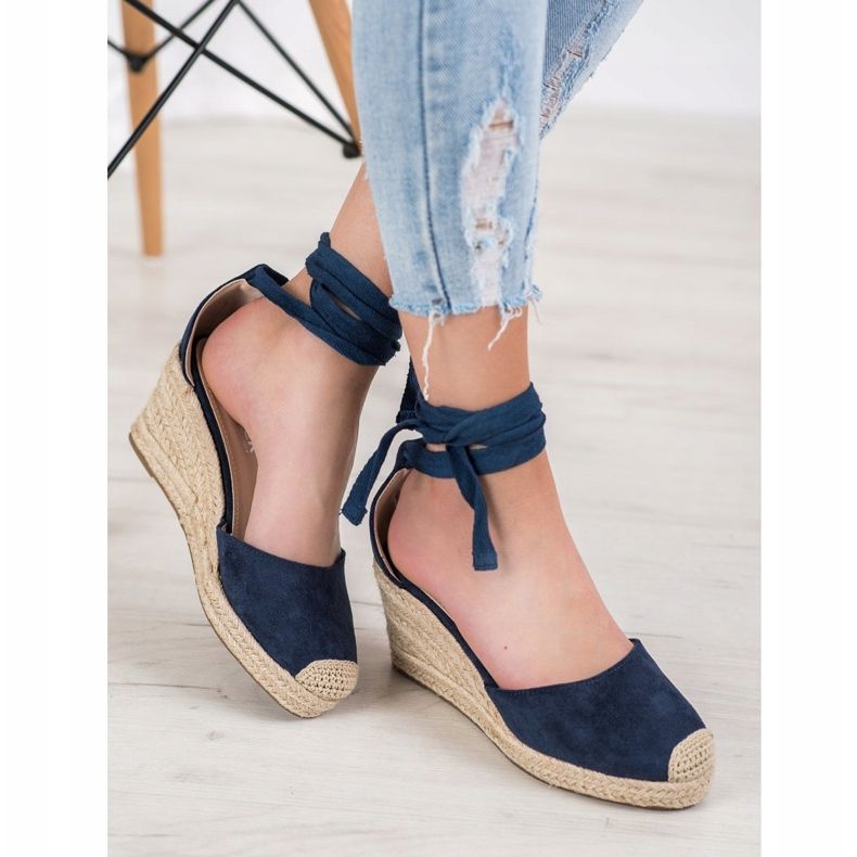 SHELOVET Keil-Espadrilles blau 1