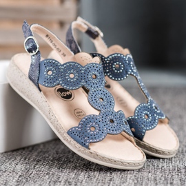 SHELOVET Elegante Sandalen auf der Plattform blau 2