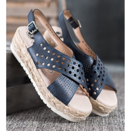 SHELOVET Espadrilles-Sandalen blau 2