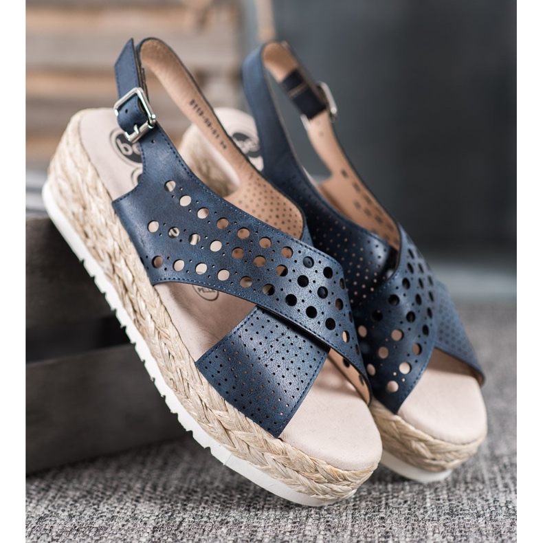 SHELOVET Espadrilles-Sandalen blau 2
