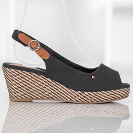 SHELOVET Klassische Keilsandalen schwarz 2