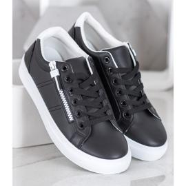 SHELOVET Schwarze Turnschuhe mit Reißverschluss 1