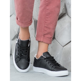 SHELOVET Schwarze Turnschuhe mit Reißverschluss 2