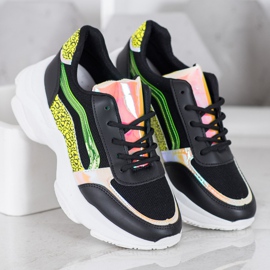 Marquiz Sneaker mit Neon-Einsätzen schwarz mehrfarbig 1