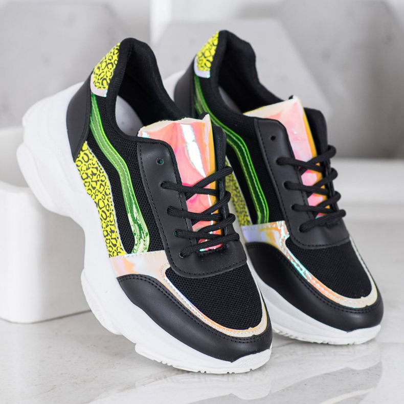 Marquiz Sneaker mit Neon-Einsätzen schwarz mehrfarbig 1