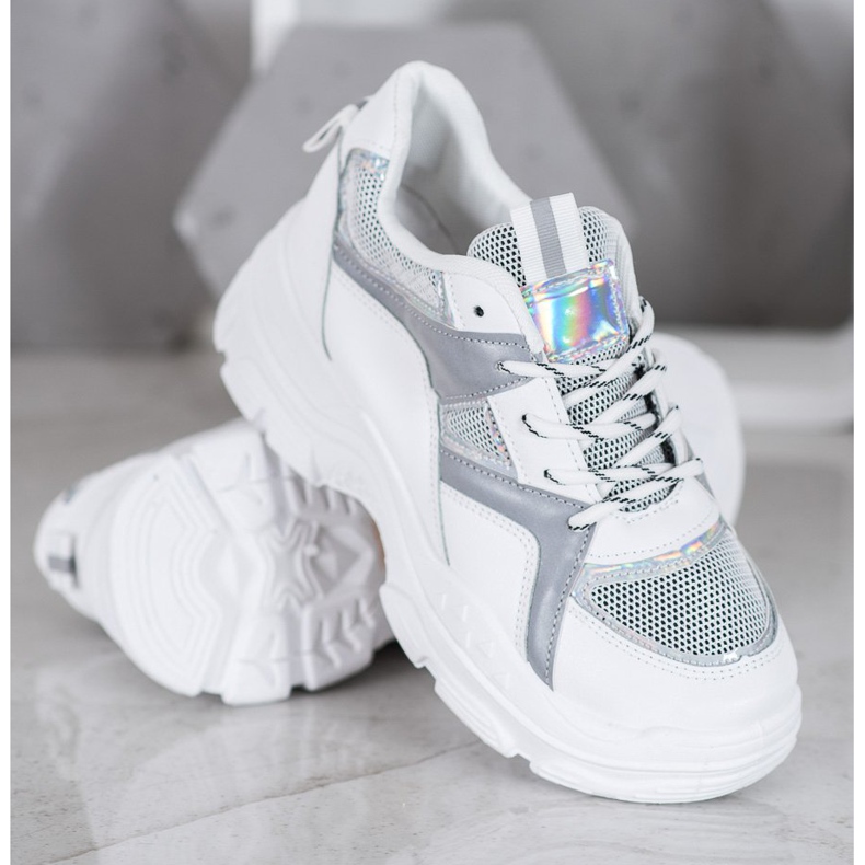 Sweet Shoes Gebundene Turnschuhe weiß grau 2