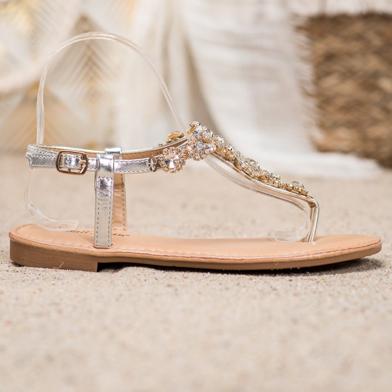 Small Swan Flip-Flops Sandalen mit Zirkonia grau 2