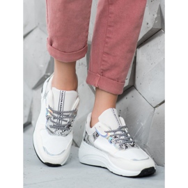 SHELOVET Sneakers mit Schlangenprint weiß mehrfarbig 2