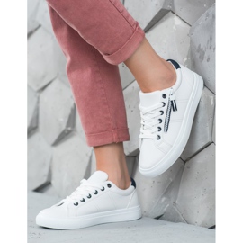 SHELOVET Weiße Sneaker mit Reißverschluss 1