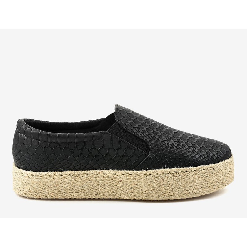 Schwarze Espadrilles zum Hineinschlüpfen 6140 2