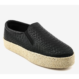 Schwarze Espadrilles zum Hineinschlüpfen 6140 1