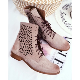 Nicole Cappuccino Meridan Damen Lederstiefel beige 1