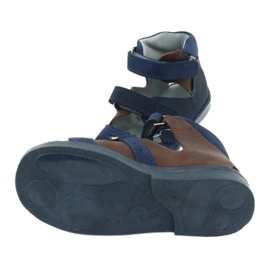 Hohe präventive Sandalen Mazurek 291, Marineblau und Braun 4