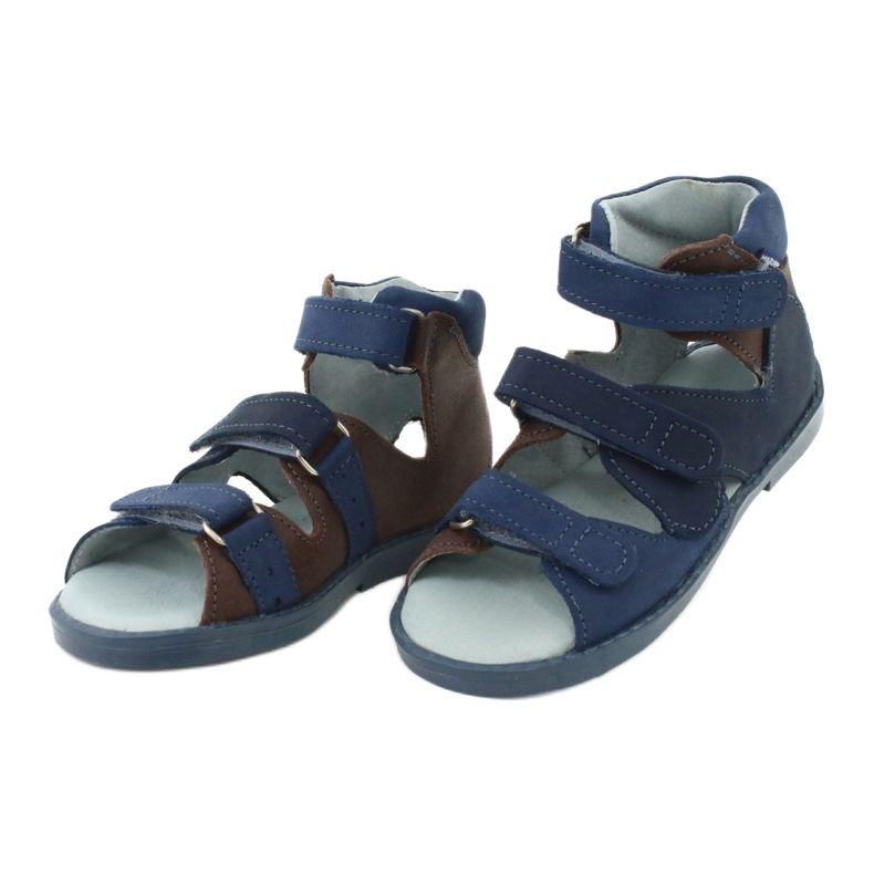 Hohe präventive Sandalen Mazurek 291, Marineblau und Braun 2