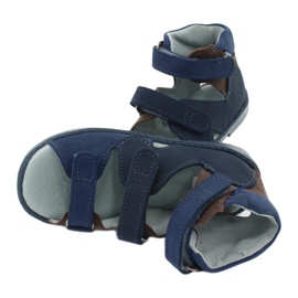 Hohe präventive Sandalen Mazurek 291, Marineblau und Braun 5