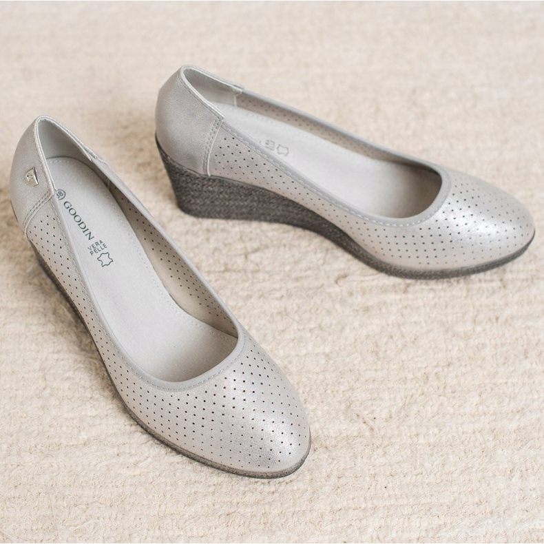 Goodin Leichte Keilpumpen grau 2