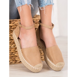 SHELOVET Espadrilles mit Schnalle braun 2