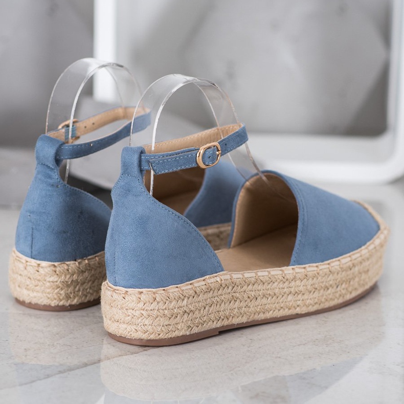 SHELOVET Espadrilles mit Schnalle blau 1
