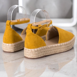 SHELOVET Espadrilles mit Schnalle gelb 1