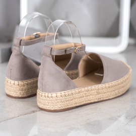 SHELOVET Espadrilles mit Schnalle grau 1
