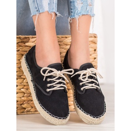 SHELOVET Espadrilles aus Wildleder schwarz 2