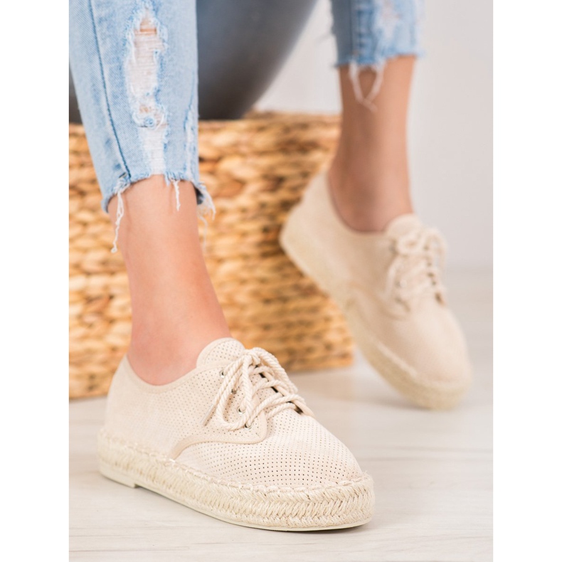 SHELOVET Espadrilles aus Wildleder braun 1