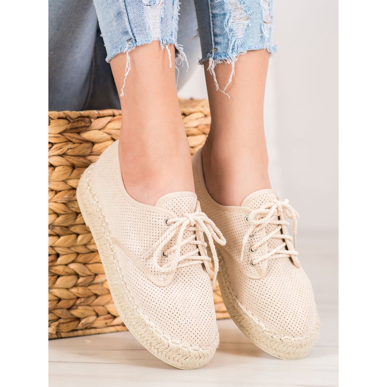 SHELOVET Espadrilles aus Wildleder braun 2