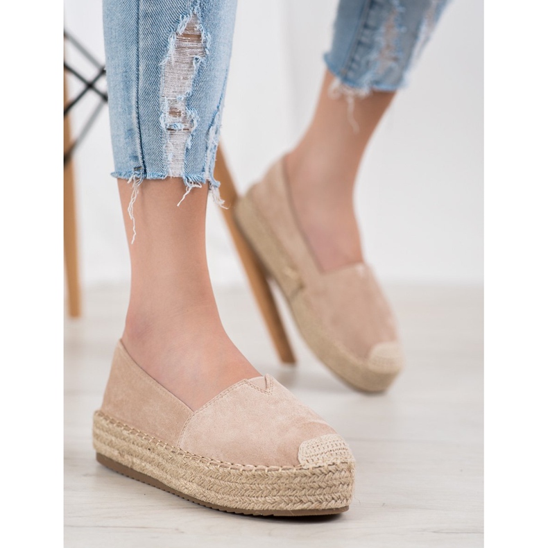 SHELOVET Espadrilles auf der Plattform braun 1