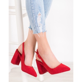 Comer Klassische Pumps mit offenem Absatz rot 1
