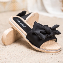 SHELOVET Stilvolle schwarze Hausschuhe 1