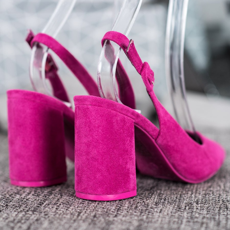 Comer Klassische Pumps mit offenem Absatz rosa 1