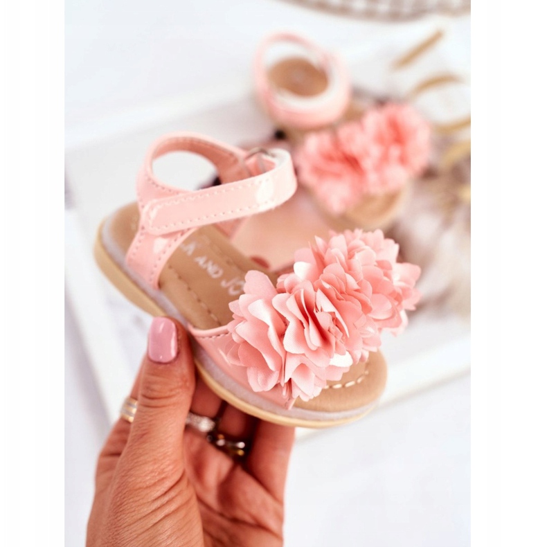 FRROCK Kindersandalen mit Klettverschluss Leuchtendes Rosa Milena 2