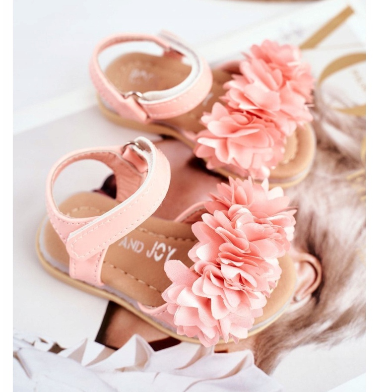 FRROCK Kindersandalen mit Klettverschluss Leuchtendes Rosa Milena 1