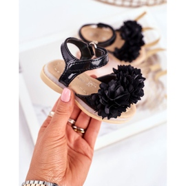 FRROCK Kindersandalen mit Klettverschluss Leuchtend Schwarz Milena 2