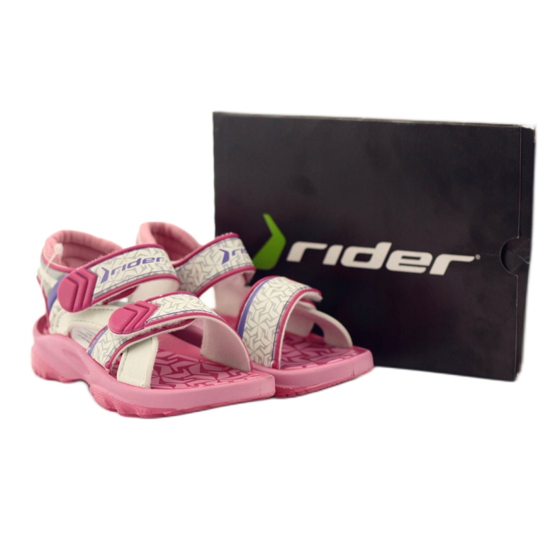 Rider Fahrer rosa-weiße Kindersandalen für Klettverschluss 80608 5