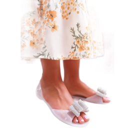 Lu Boo | Gummiballerinas Meliski Schleife Weiß Cindela farblos 1