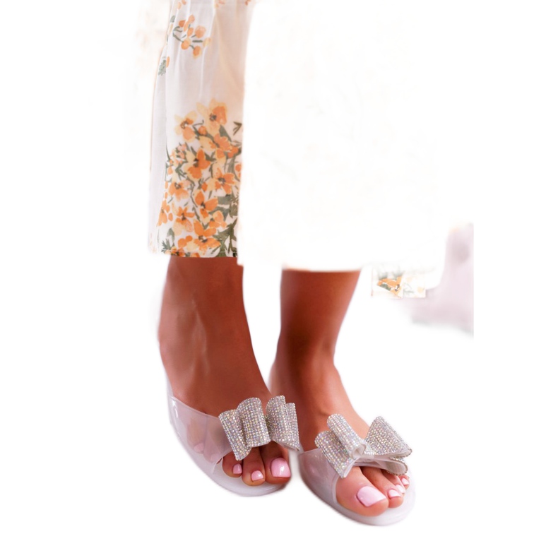 Lu Boo | Gummiballerinas Meliski Schleife Weiß Cindela farblos 2