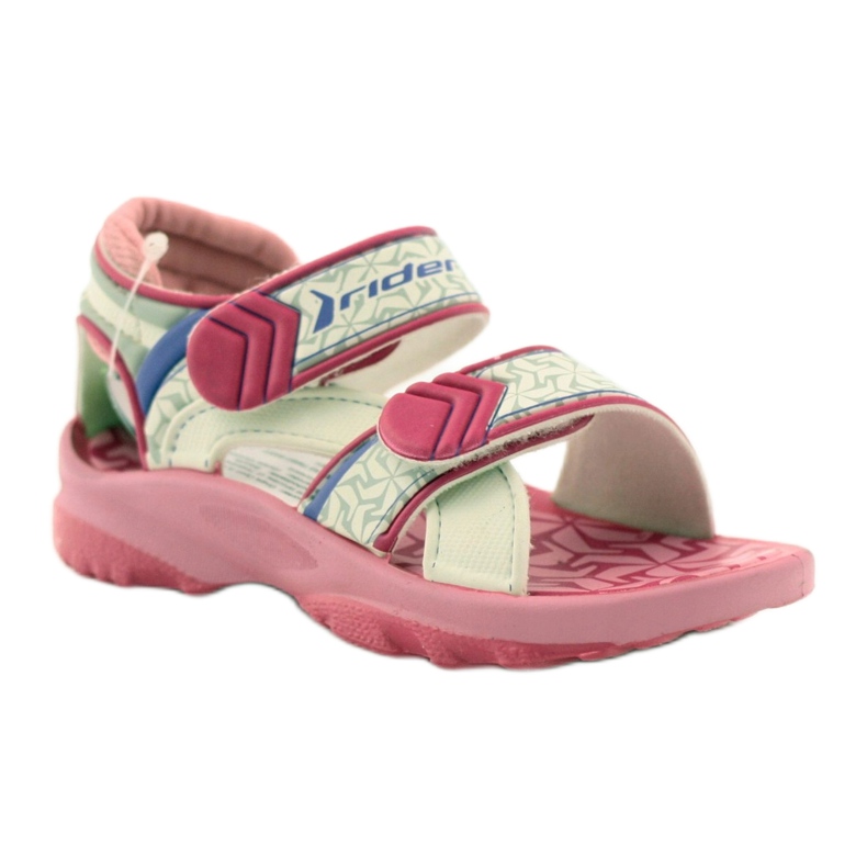 Rider Fahrer rosa-weiße Kindersandalen für Klettverschluss 80608 1