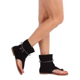 SEA Damen Sandalen Flip-Flops mit Schaft Schwarz SL1011 Madrit 3