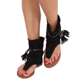 SEA Damen Sandalen Flip-Flops mit Schaft Schwarz SL1011 Madrit 4