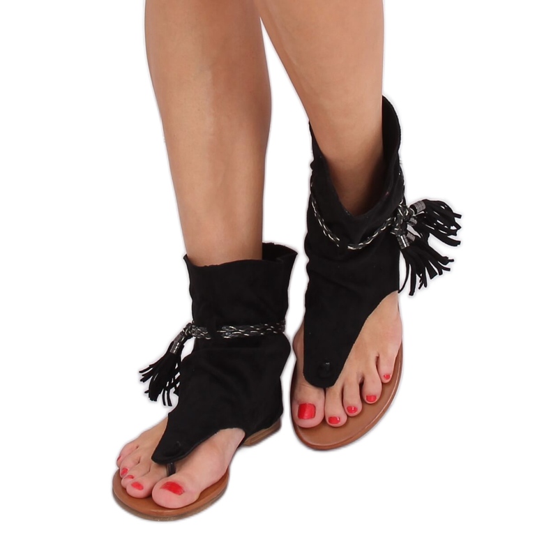 SEA Damen Sandalen Flip-Flops mit Schaft Schwarz SL1011 Madrit 4