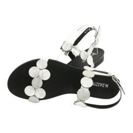 M.Daszyński Daszyński MR1958-1 silberne Sandalen mit Kreisen 3